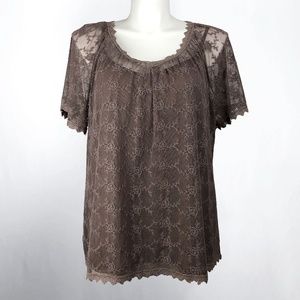 Plus Size Lace Blouse with Camisole